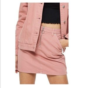 Topshop Moto Pink Denim Skirt | Size 8